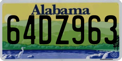 AL license plate 64DZ963