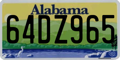 AL license plate 64DZ965