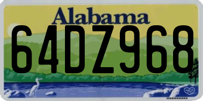 AL license plate 64DZ968