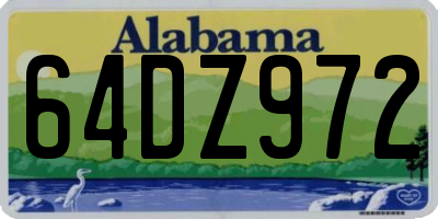 AL license plate 64DZ972