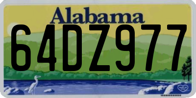 AL license plate 64DZ977