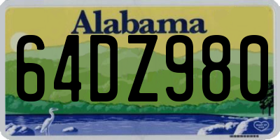 AL license plate 64DZ980