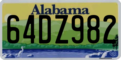AL license plate 64DZ982