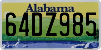 AL license plate 64DZ985