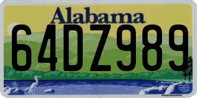 AL license plate 64DZ989
