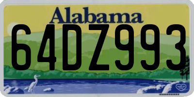 AL license plate 64DZ993