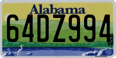AL license plate 64DZ994