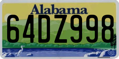 AL license plate 64DZ998