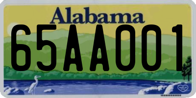 AL license plate 65AA001