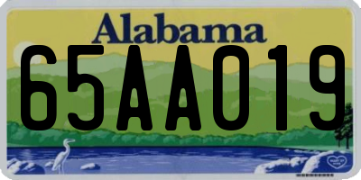 AL license plate 65AA019
