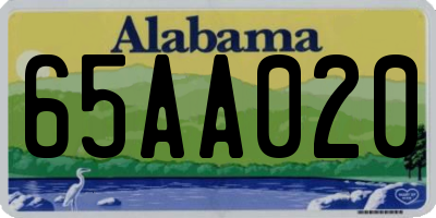 AL license plate 65AA020