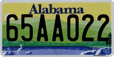 AL license plate 65AA022