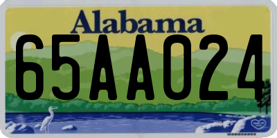 AL license plate 65AA024