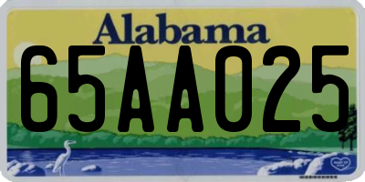 AL license plate 65AA025