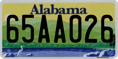 AL license plate 65AA026