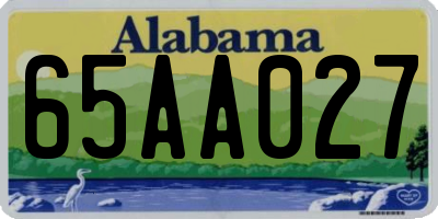 AL license plate 65AA027