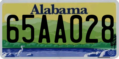 AL license plate 65AA028