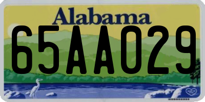 AL license plate 65AA029