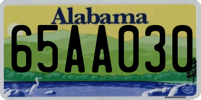 AL license plate 65AA030