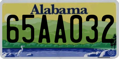 AL license plate 65AA032