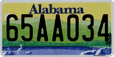 AL license plate 65AA034