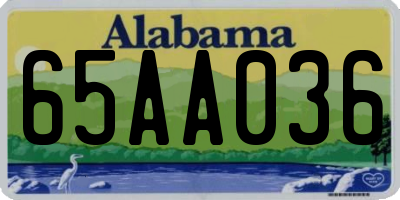 AL license plate 65AA036