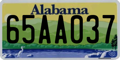 AL license plate 65AA037