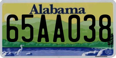 AL license plate 65AA038