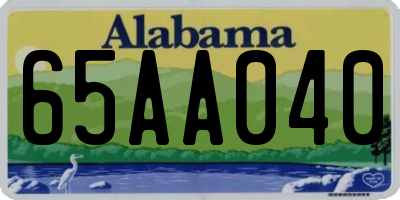 AL license plate 65AA040
