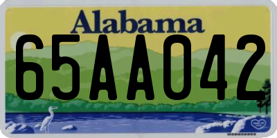 AL license plate 65AA042