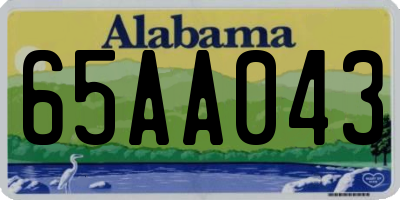 AL license plate 65AA043