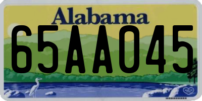 AL license plate 65AA045
