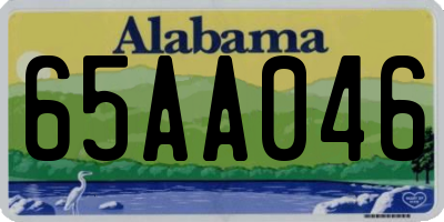 AL license plate 65AA046