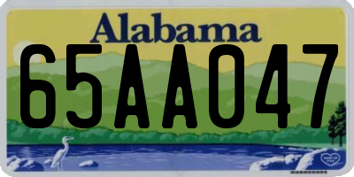 AL license plate 65AA047