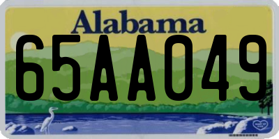 AL license plate 65AA049