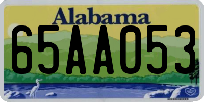 AL license plate 65AA053