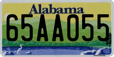 AL license plate 65AA055