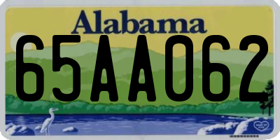 AL license plate 65AA062