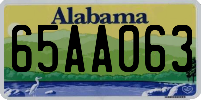 AL license plate 65AA063