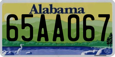 AL license plate 65AA067