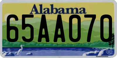 AL license plate 65AA070