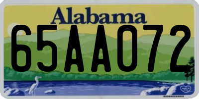 AL license plate 65AA072