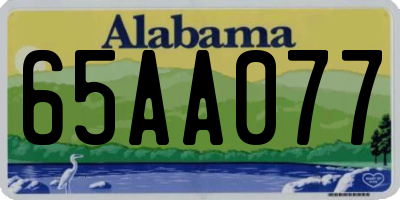 AL license plate 65AA077