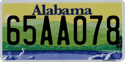 AL license plate 65AA078