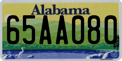 AL license plate 65AA080