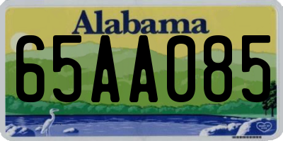 AL license plate 65AA085