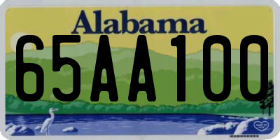 AL license plate 65AA100
