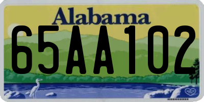 AL license plate 65AA102
