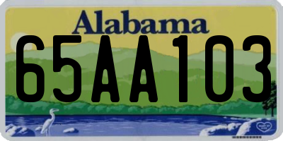 AL license plate 65AA103