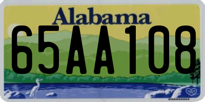 AL license plate 65AA108